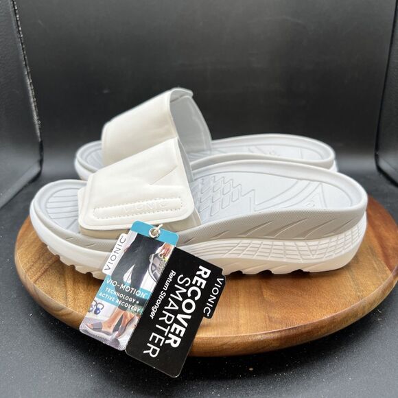 Vionic Rejuvenate Women's Size 7 Grey Adjustable Shoes Recovery Slide Sandals - Picture 1 of 8
